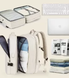 Likros-Mochila De Viaje expandible para hombre y mujer