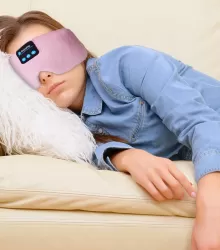 Máscara de ojos con auriculares para dormir para hombres y mujeres